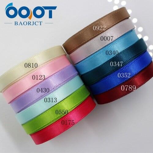 OOOT BAORJCT 174272,high quality 100Yards 6mm Solid Satin Ribbon Bag Clothing Shoe Material Gift Wrap Bakery Package Hairbow