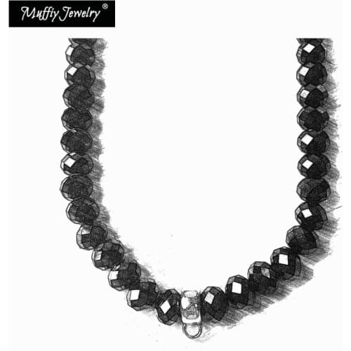 Beaded Necklace Faceted Charm Carrier,Europe Trendy Club European 2018 Fashion Gift Jewelry 925 Sterling Silver For Men Women