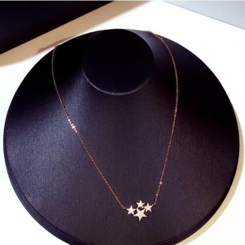 Silver Color Crystal Stars Necklaces Pendant Statement Necklace For women Engagement Birthday Party Fasion Jewellery