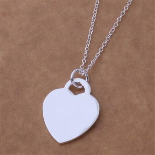 P138 Promotions Free shipping Beautiful fashion Elegant silver color charm heart smooth pendant pretty Necklace jewelry