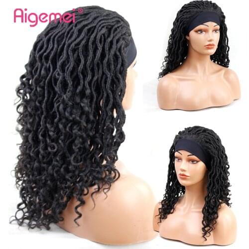 Aigemei Gypsy Crochet Wig Dreadlock Hair For African Black Woman Soft Faux Locs Handmade Braid Twist Wigs