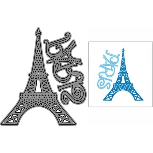 New Tower With Paris Word Craft Embossing Mold 2021 Metal Cutting Dies for DIY Decor Scrapbooking Album Card Making No Stamp Set