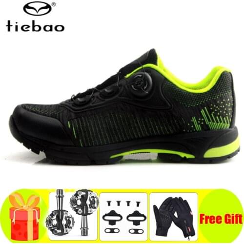 TIEBAO Leisure Professional MTB Cycling Shoes Outdoor Athletic Racing Bike Shoes Self-locking Bicycle Shoes SPD Cleated Pedals