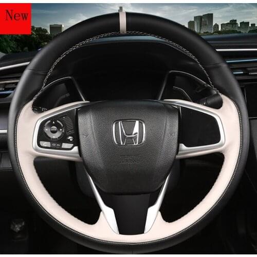 Hand-Stitched Leather Car Steering Wheel Cover for Honda Odyssey Avancier Breeze Civic Accord CRV Vezel Xrv Car Accessories