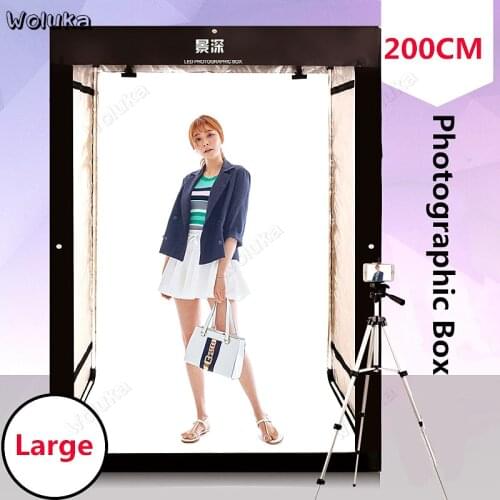 LED Folding Photo Studio Softbox Lightbox 200cm Light Tent With White Black white Background Accessories Box Light CD50 T11 H