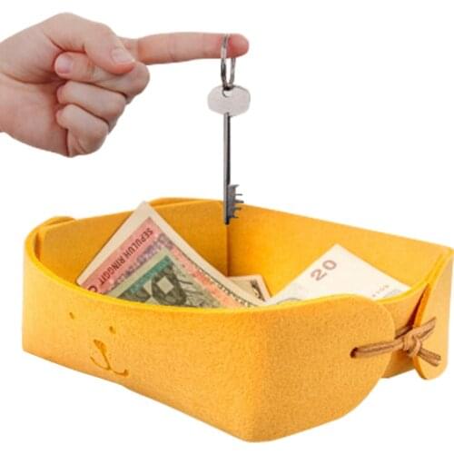 Foldable Felt Key Storage Box Nordic Home Sundries Tray Cute Desktop Office Stationery Storage Tools