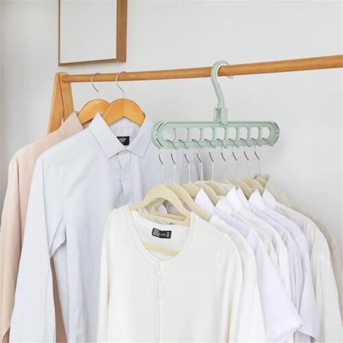 Folding Clothes Hangers For Clothes Drying Rack Multi-function 9 Holes Clothes Rack Closet Organizer Space Saving Clothes Rack