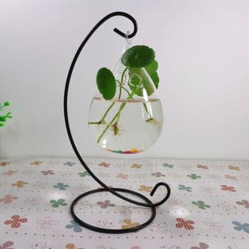 1set/pack Glass Terrarium Vase Diameter=8.5cm Height=13cm Water Drop with 2 small holes Hanging Glass Vase Wedding Decorative