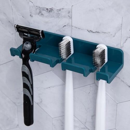 Multicard Slot Toothbrush Rack Organizer Hanging Set Storage Wall-mounted Razor Holder Bathroom Accessories Household