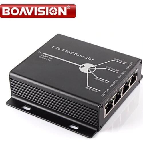 New Mini 10/100M 4 Ports POE Extender 25.5W - Extend 120 Meters IEEE802.3af POE Network Devices Plug-and-Play