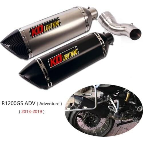 For BMW R1200GS/R1200GS Adventure 2013-2019 Exhaust Pipe Motorcycle Mid Tube 51mm Muffler with Removable DB Killer Escape 470mm