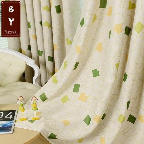 Modern Square Curtain for Living Room and Bedroom Shading Cloth Pastoral Left and Right Biparting Open High Shading(70%-90%)