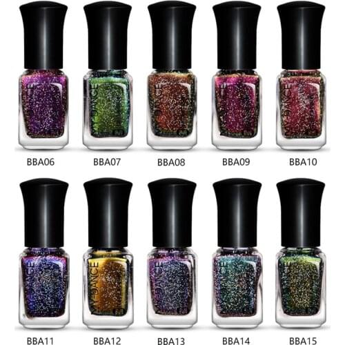 Holographics Lasering Nail Polish Mirror Effect Chameleon Varnish Shining Nail Gel Polish Glitter Lacquer Colorful Series 6ML