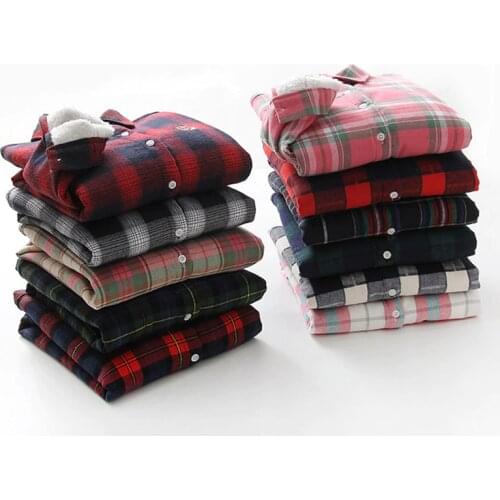 2020 Winter Blouses For Women Plus Velvet Thickening Thermal Shirt Ladies Korean Warm Cotton Plaid Flannel Base Shirt Plus Size