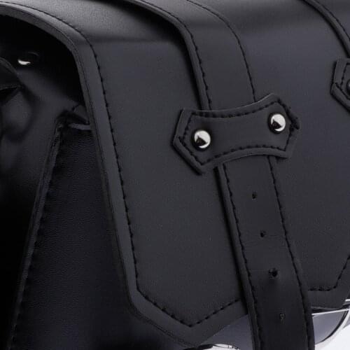 2X Multifunctional Motorcycle Saddle Bags PU Leather Side Storage Tool Pouch