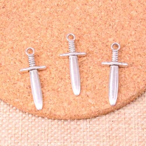 75pcs Dagger Sword Charms Zinc alloy Pendant For necklace,earring bracelet jewelry DIY handmade 30*12*4mm