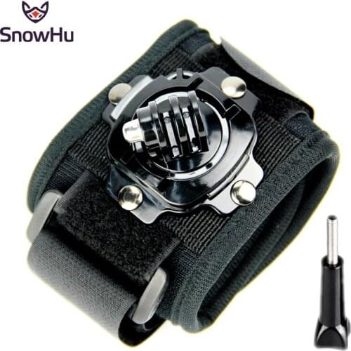 SnowHu for Gopro accessorie 360-degree Rotation Wrist Mount Hand Strap for gopro hero 9 8 7 6 5 for yi 4k sjcam camera GP128