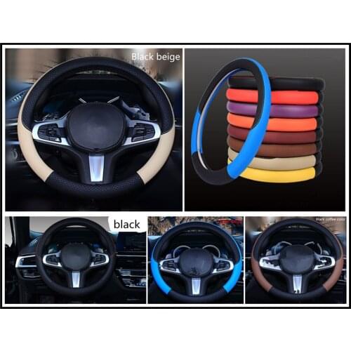 Auto parts Leather weaving steering wheel cover 38 cm or 15 inches for Peugeot 206 307 406 407 207 208 308 508 2008 3008 4008