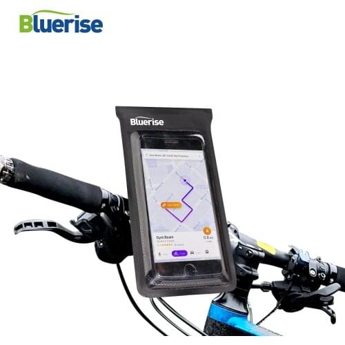BLUERISE Waterproof Smartphone Bag For Handlebar Velcro Closing Cycling Saddle Bag Quick Release System For Fixing Bicycle Bag