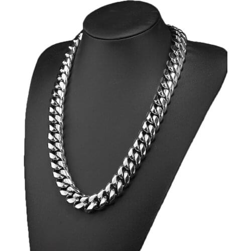 6-18mm Hip Hop Top Quality 316L Stainless Steel Cuban Link Chain Necklaces for Men Rapper Fashion Choker Jewelry Drop Shipping