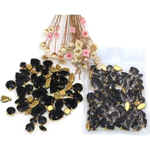 Free shipping Black crystal glass rhinestones flatback sew on rhinestones for clothing earring necklace accessories