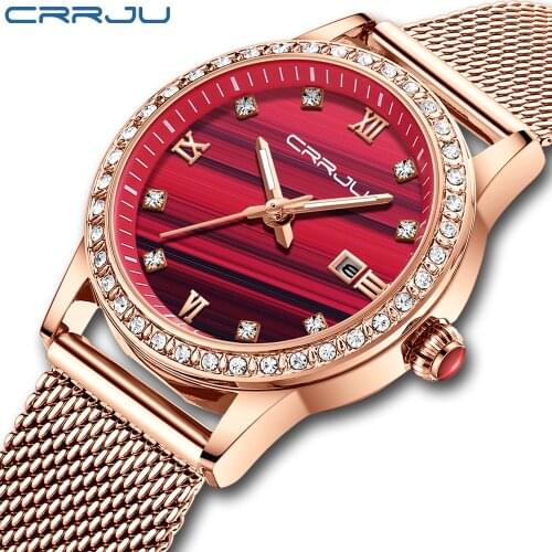 CRRJU Top Brand Luxury Women Watches Waterproof Fashion Ladies Watch Woman Quartz Wrist Watch Relogio Feminino Montre Femme