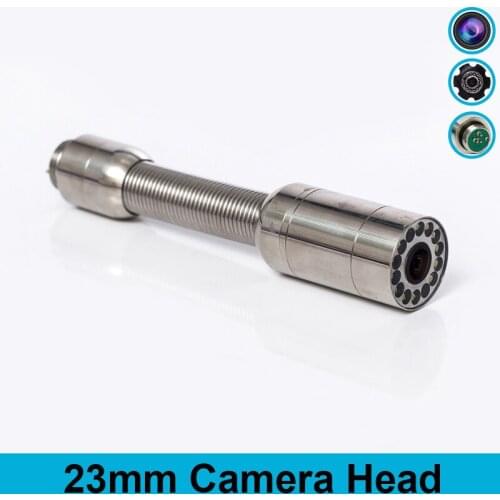 Diameter 23mm Pipeline Endoscope Camera Head With 12Pcs Adjusting LED Lights for Sewer Drain Pipe Inspection Camera System