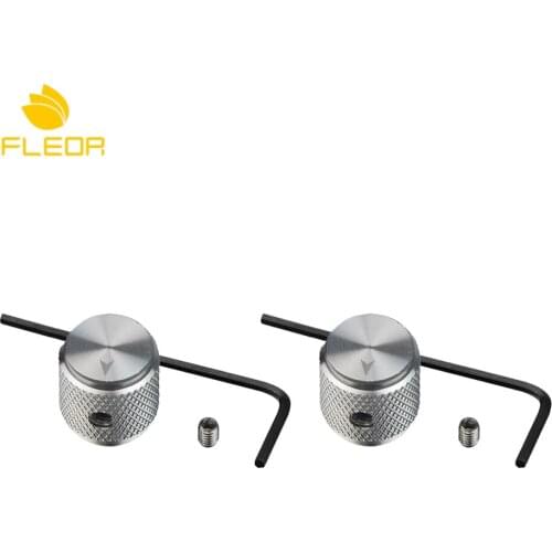 FLEOR 2pcs Chrome Metal Amplifier Speed Control Knobs with Set Screw or Electric Guitar