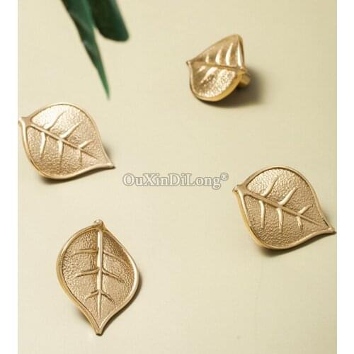 Leaf Design 10PCS European Pure Brass Furniture Handles Drawer Pulls Cupboard Wardrobe Kitchen Shoe Cabinet Pulls Handles