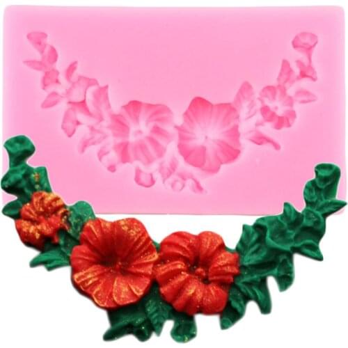 Garland Silicone Mold Flower DIY Wedding Cupcake Topper Fondant Cake Decorating Tools Clay Candy Resin Molds Chocolate Moulds