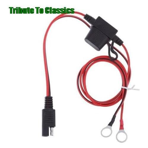 12V Charger Cable for Motorcycle Battery Terminal To SAE Quick Disconnect Cable Motorcycle Battery Output Connector 1PC
