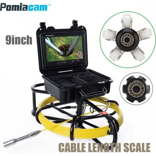 WP9600A 20m Cable Fiber Glass 9'' TFT LCD Waterproof Pipe Sewer Inspection Camera Color 1200TVL 12 Leds Endoscope Snake Camera