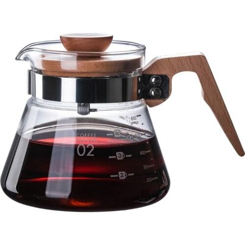 Japanese Style Coffee Pot with Handle Share Pot Heat-resistant Glass Flower Teapot Family Use Kitchen Tools, Gifts