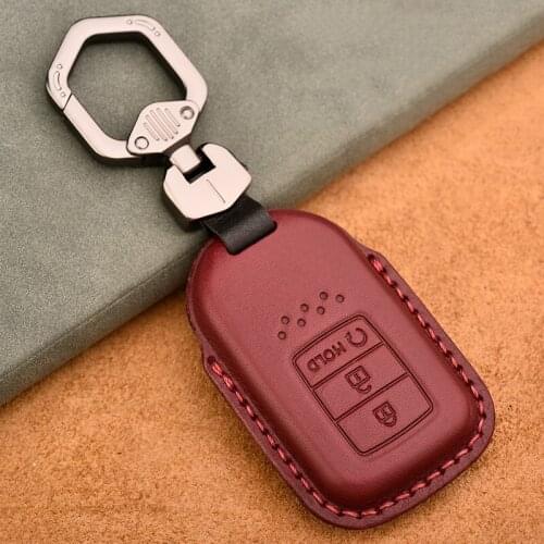 Leather Car Key Full Cover Case for Honda Accord Civic CR-V XR-V MK10 Spirior Pilot Fit City Freed Jade Key Protect Key Ring