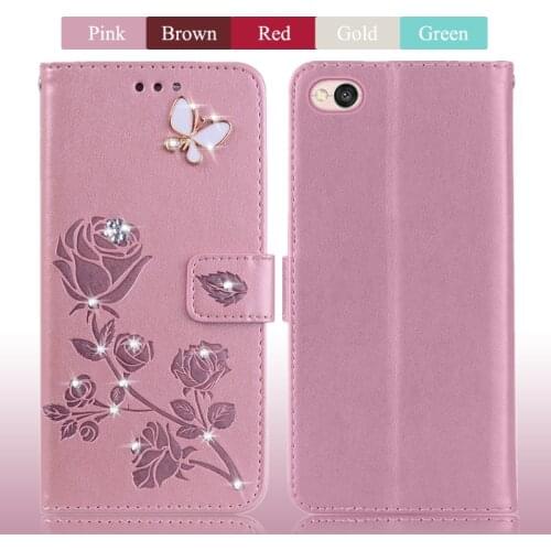 Beautiful Case For Xiaomi Redmi 4A Cover Flip Leather Wallet Cover Xiaomi Redmi 4 a Case Rose Flower For Xiaomi Redmi 4a Case