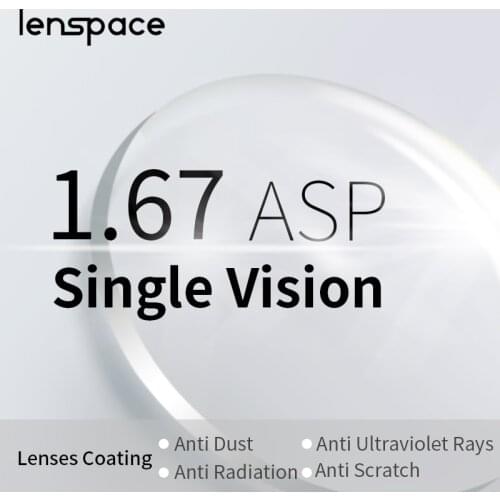 Lenspace 1.67 Single Vision Prescription CR-39 Resin Aspheric Glasses Myopia Hyperopia Lenses Optical Lens