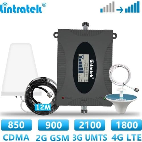 Lintratek CDMA GSM 2G 3G 4G Singel band Cellular Signal Amplifier Repeater Mobile phone LTE Signal Booster 900 1800 2100 UMTS
