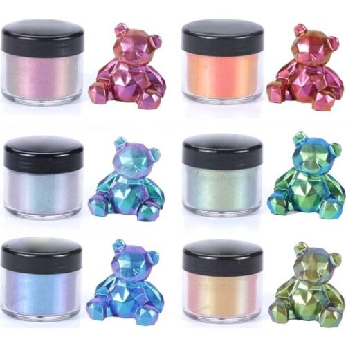 Multipurpose 6 Colors Allochroic Powder for Resin Mold Colorant Pigment Powder Color Shift Mica Powder 264E