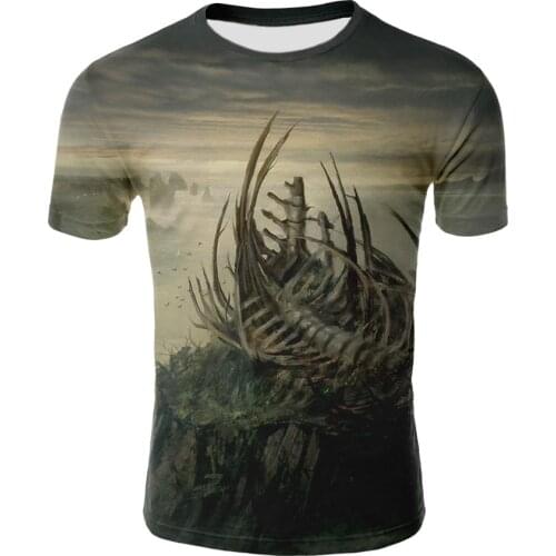 Mens T-shirt new style 3D printing short sleeve fashion trend casual style 2021 summer new style interesting animal pattern