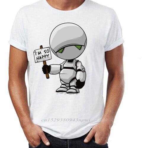 Mens T Shirt Marvin The Paranoid Android Hitchhikers Guide To The Galaxy Funny Artsy Awesome Artwork Printed Tee