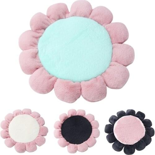 Fleece Soft Flower Shape Pet Sleeping Mat Cushion Round Beds For Dogs Cats Puppy Comfortable All Seasons Sleeping Pads