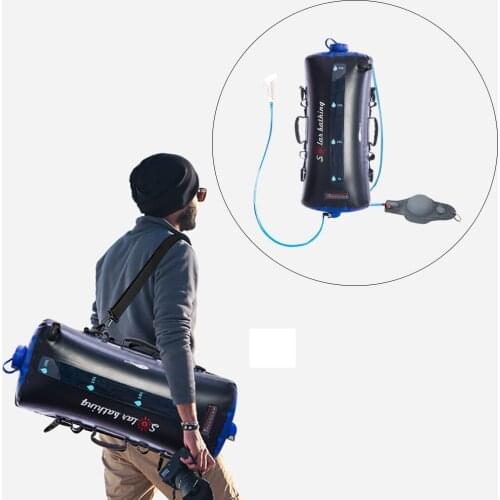 TPU Pressure Shower Bag with Foot Pump Portable Inflatable Shower Pressure Water Bag For Outdoors Camping Hiking Summer Bathing