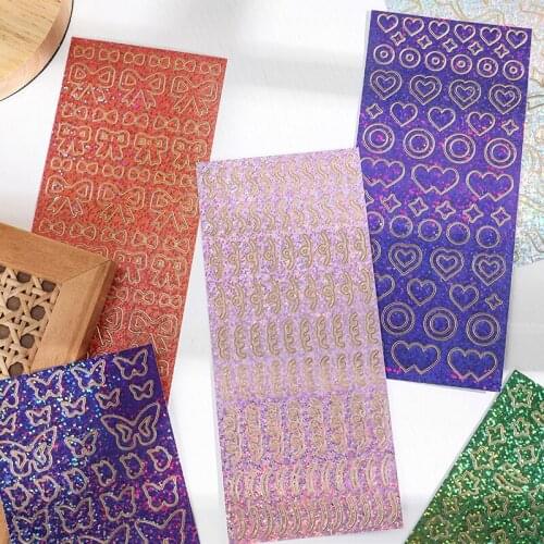 Journamm Bronzing PVC Korean Sticky for Phone Bullet Journling Stationery Supplies Sticker Thank You Scrapbooking Label Stickers