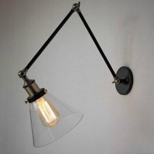 Wall Lamps style bedroom wall lamp American country glass wall Loft industrial double conical retro GY114