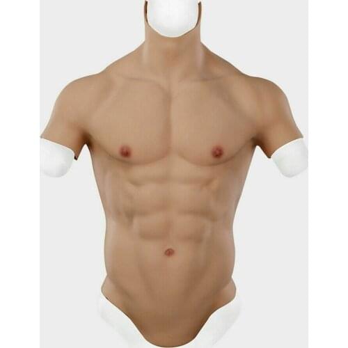 New Silicone Muscle Fake Chest Sexy Lifelike Mens Vest Abdominal Muscle Enhancer Role Play Training Mens Fake Chest