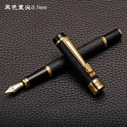 Authentic standard type Hero frosted 6006 metal calligraphy pen art fountain pen iraurita ink pen 0.5mm Dragon Clip