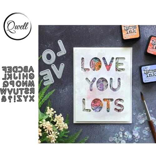 QWELL Metal Cutting Dies Set Capital Alphabets A-Z Words DIY Scrapbooking Paper Cards Craft Making Template 2020 New Arrival
