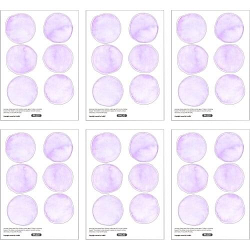 6 Sheets Removable Wall Sticker Mural Waterproof PVC Decals Watercolor Nursery Room Bedroom Polka Dots Home Decor DIY Cartoon