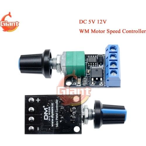DC 5V 12V Governor PWM Motor Speed Controller 10A Stepless Speed Regulator LED Dimmer Speed Control Switch for LED Light Strip