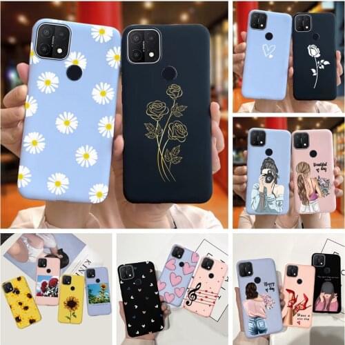 For OPPO A15 Case Sunflower Daisy Candy Silicone Phone Back Cover For Coque OPPO A15 CPH2185 A 15 OPPOA15 Soft Cases